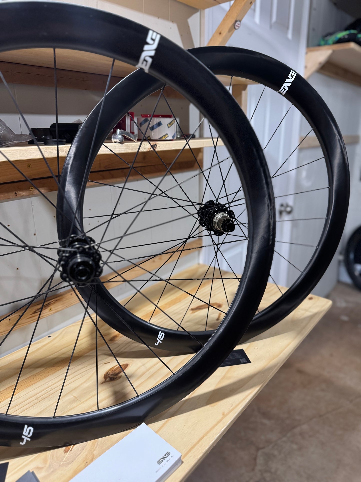 Enve foundation 45 carbon disc brake wheelset with upgraded id360 hubs