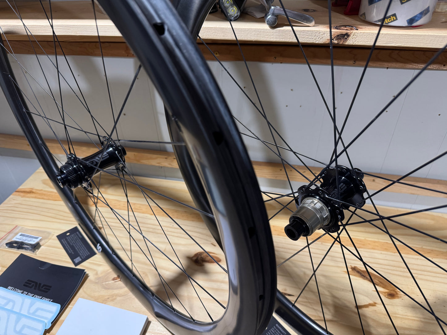 Enve foundation 45 carbon disc brake wheelset with upgraded id360 hubs