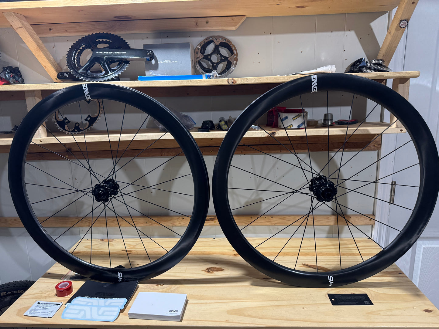 Enve foundation 45 carbon disc brake wheelset with upgraded id360 hubs