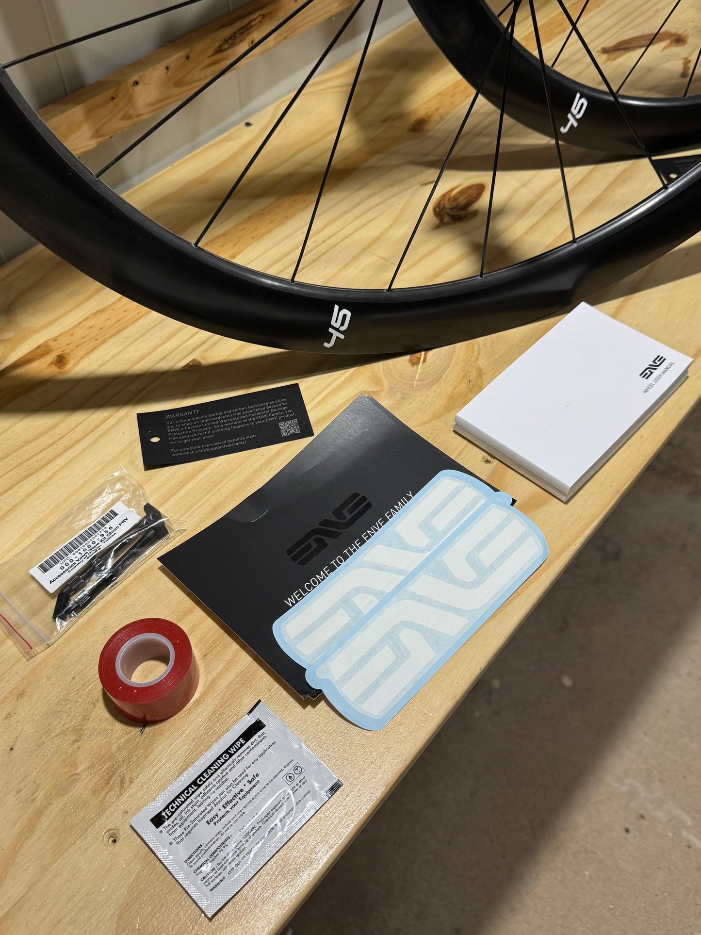 Enve foundation 45 carbon disc brake wheelset with upgraded id360 hubs