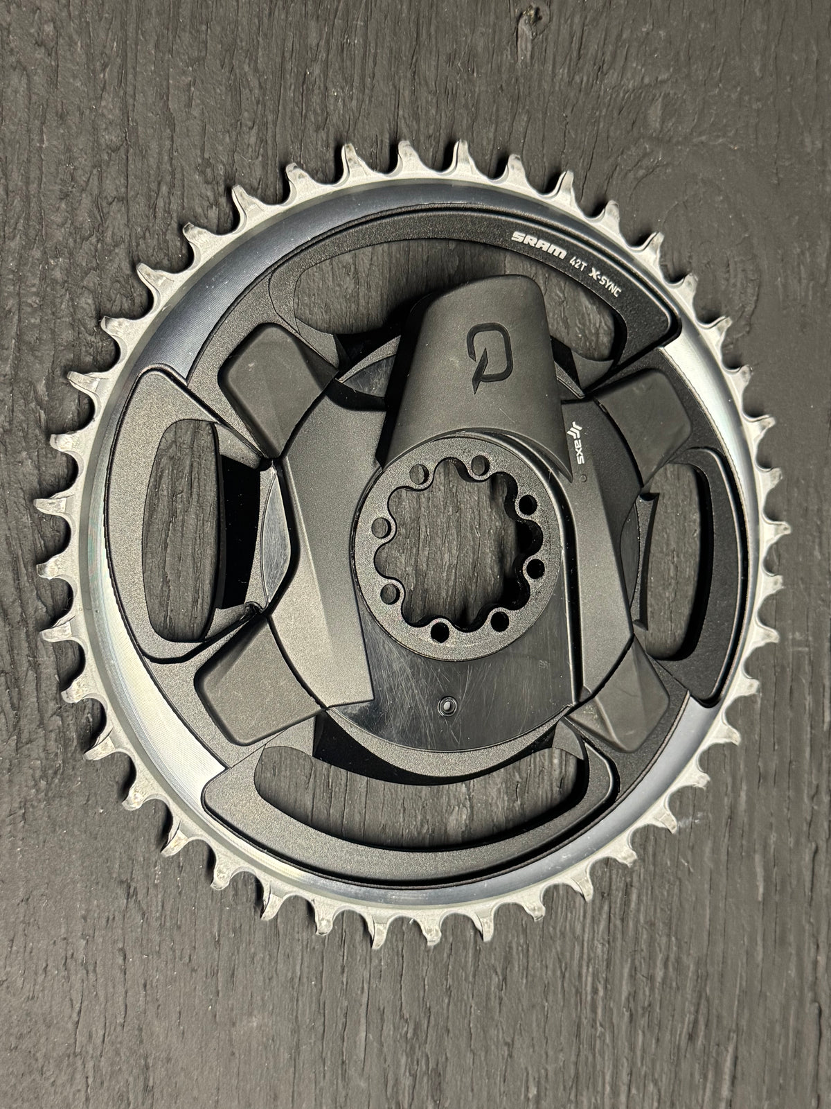 SRAM RED/Quarq AXS power-meter spider with a 42T X-SYNC 1x chainring