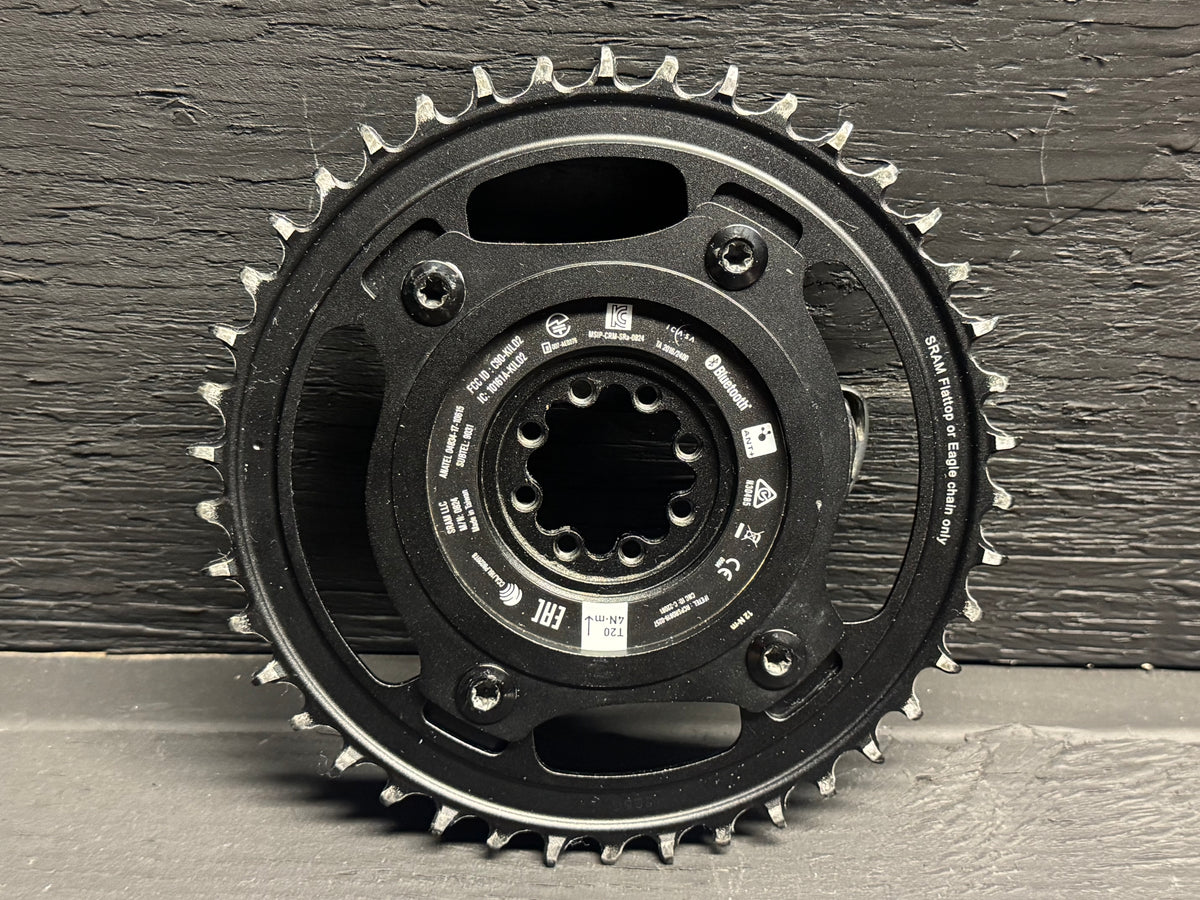 SRAM RED/Quarq AXS power-meter spider with a 42T X-SYNC 1x chainring